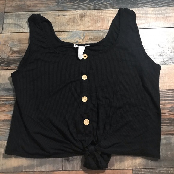 Caution To The Wind Tops - Black crop top